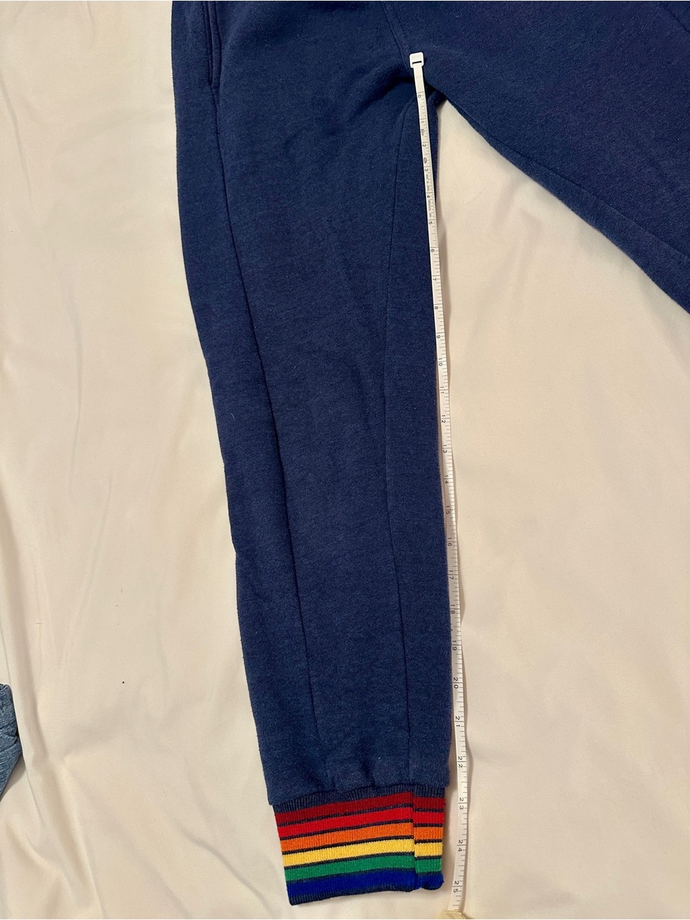 Aviator Nation Navy Rainbow Trim Sweatpants. Medium - Picture 4 of 5